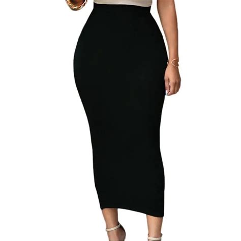 black bodycon maxi skirt